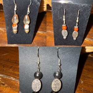 ✨ Handmade Crystal & Beaded Dangle Earrings | Boho Artisan Set